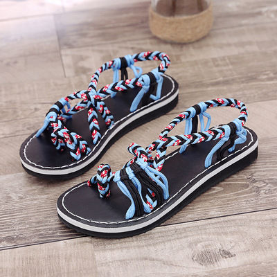 Thumbnail: Luxury Cute Slide Rope  Beach Sandals for Women Female  Beach Sandals