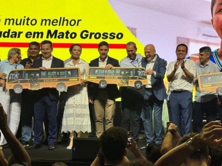 Lucas do Rio Verde recebe dois novos ônibus escolares do Governo do Estado