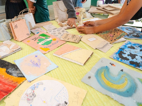 Escola Cecília Meireles aposta em arte com fibra de bananeira para estimular a criatividade dos alunos