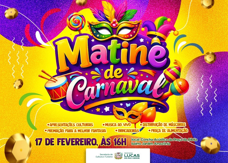 Prefeitura promove Matinê de Carnaval na Concha Acústica e amplia programação com projetos culturais nos bairros