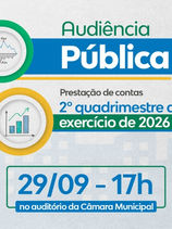 Prestação de contas do 2º quadrimestre de 2026 será apresentada pela Prefeitura nesta terça-feira (29)