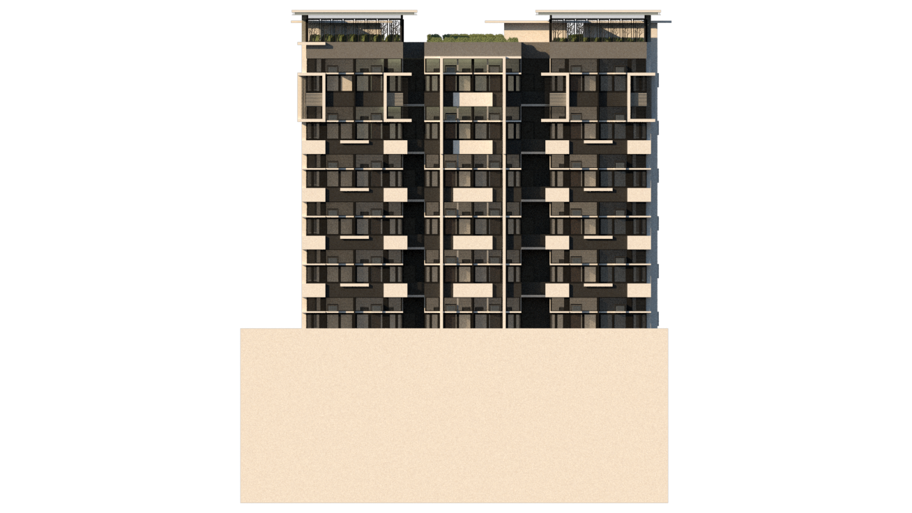 arch joseph chua dormitory Side Elevatio