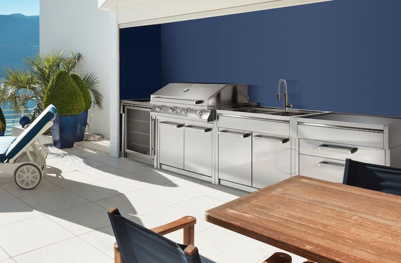 Outdoor Steel Cucine kitchen in luxury garden