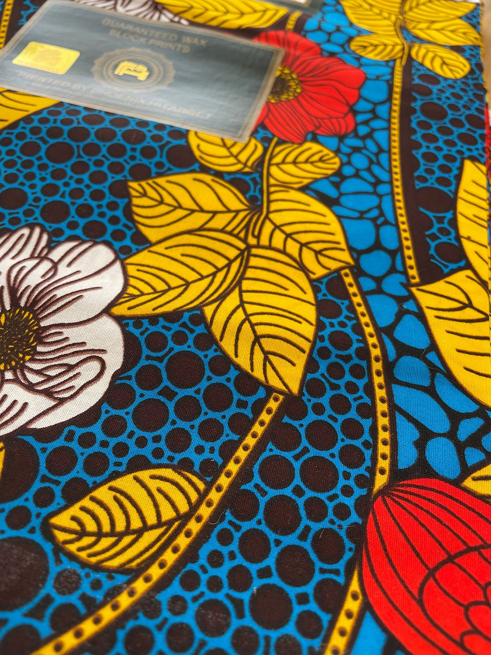 Miniature : Wax Print Blumenmeer - blau / gemustert - Hitarget