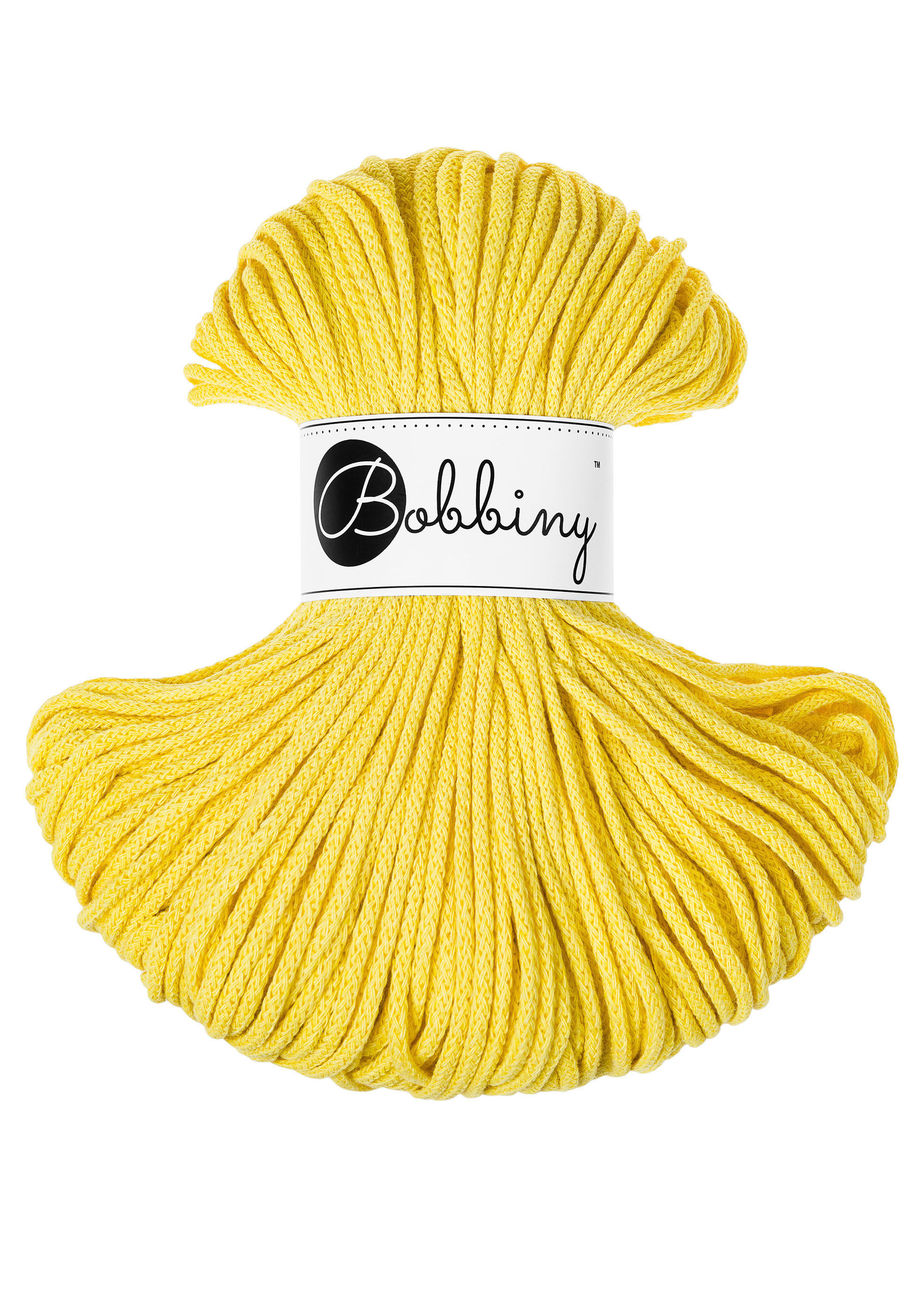 Bobbiny Flechtkordel - Junior 3mm x 100m - Canary Yellow