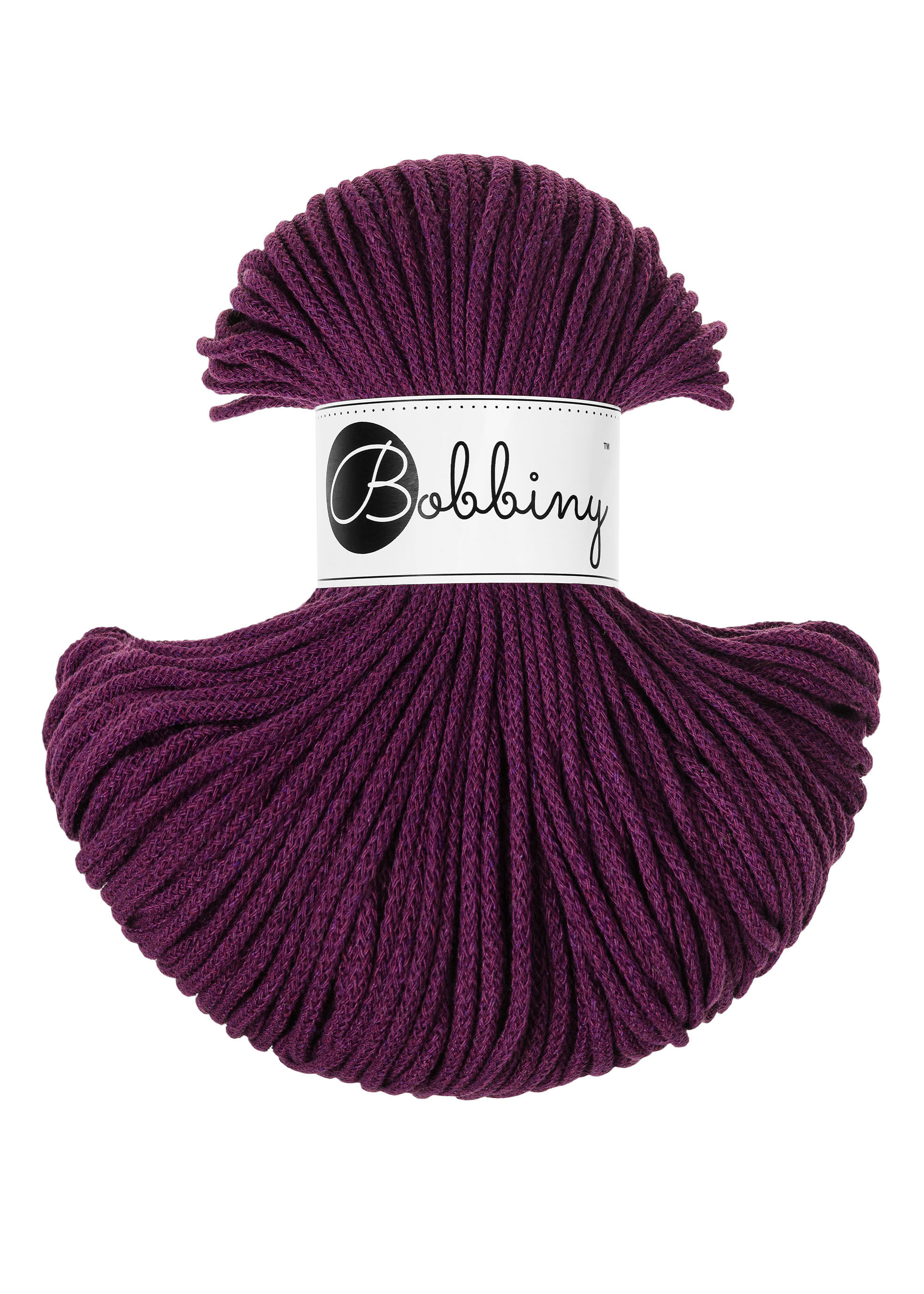 Bobbiny Flechtkordel - Junior 3mm x 100m - Aubergine