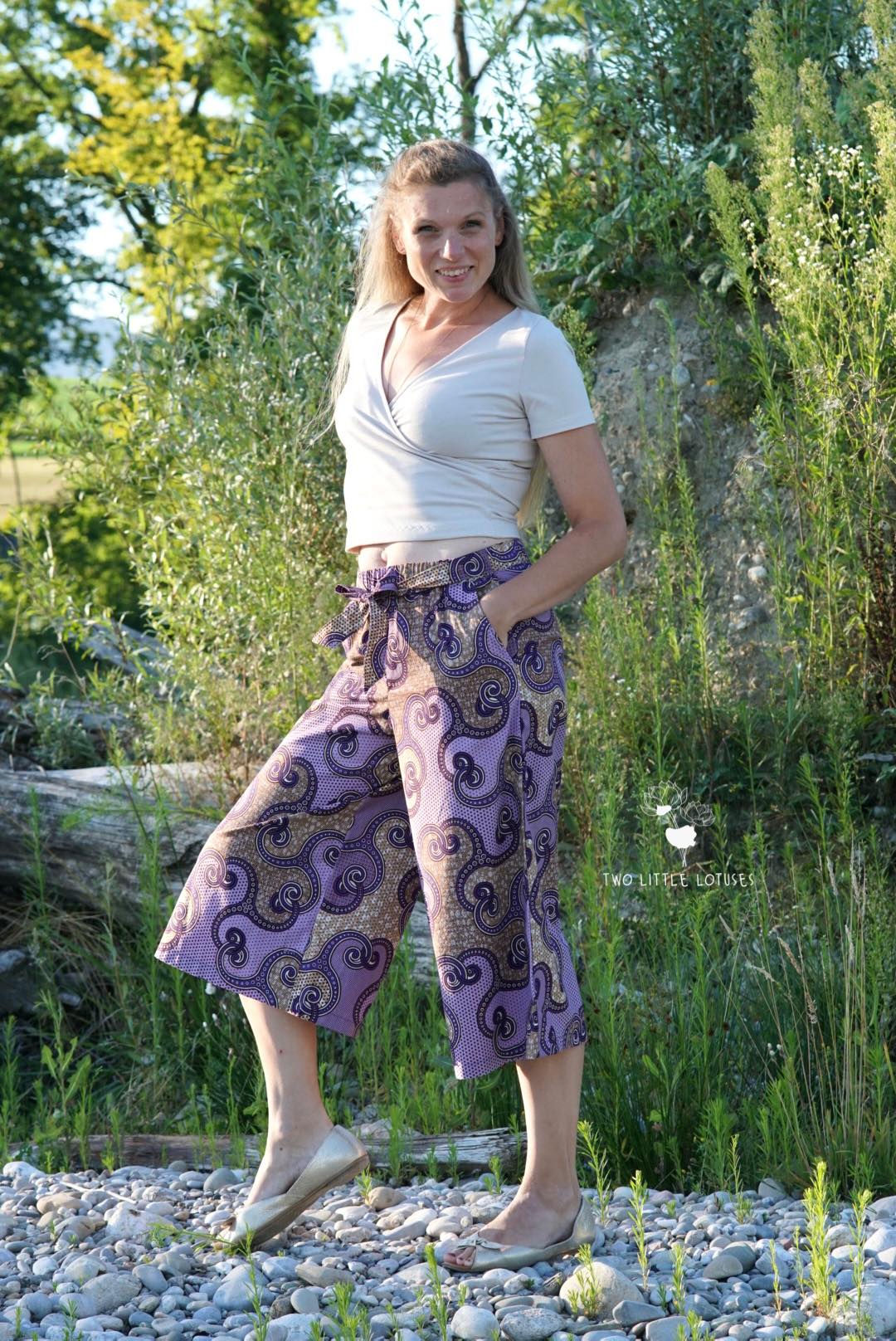 Wax Block Print - lila/beige- Julius Holland