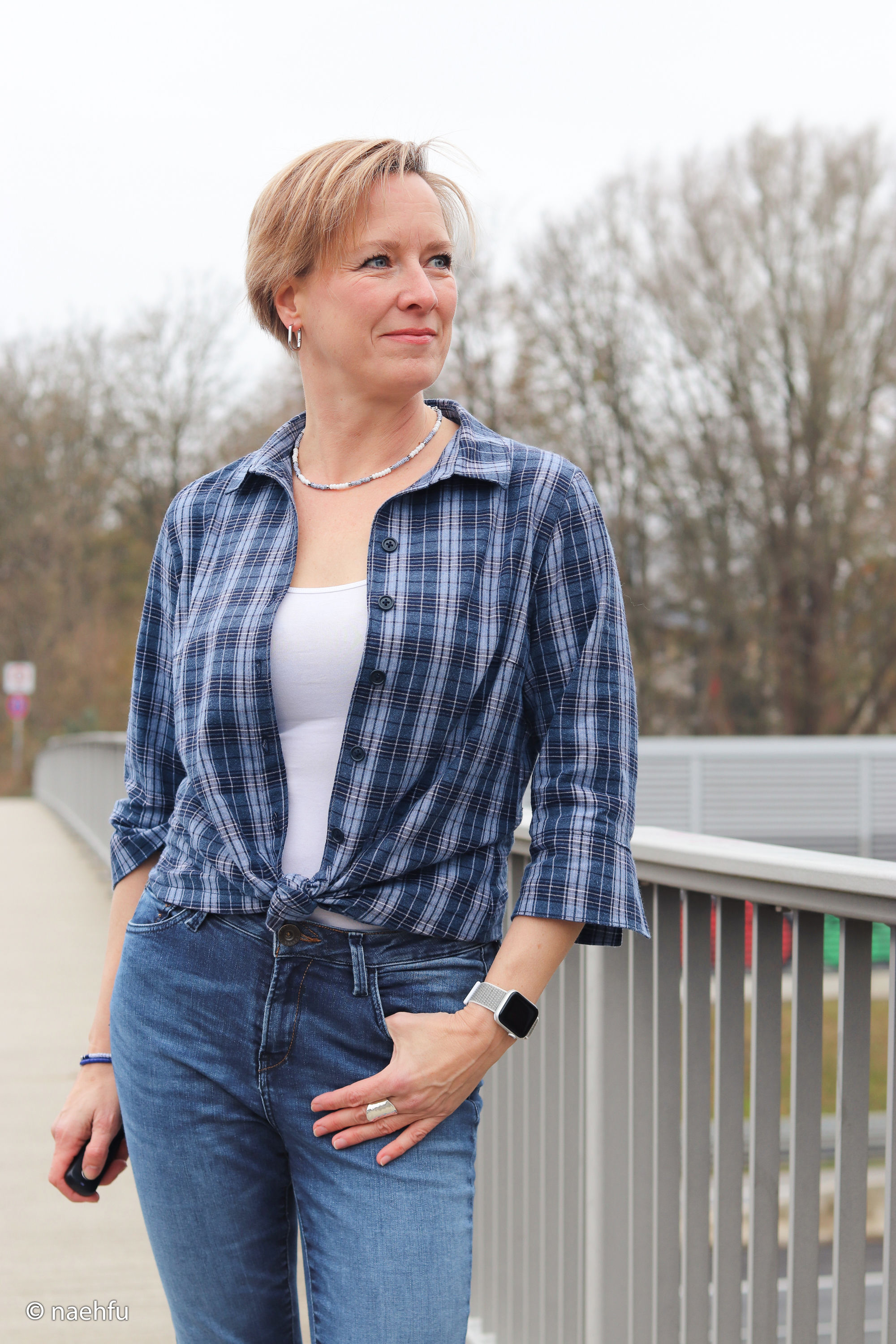 Flanell Maverick Karo blau-weiss - Swafing