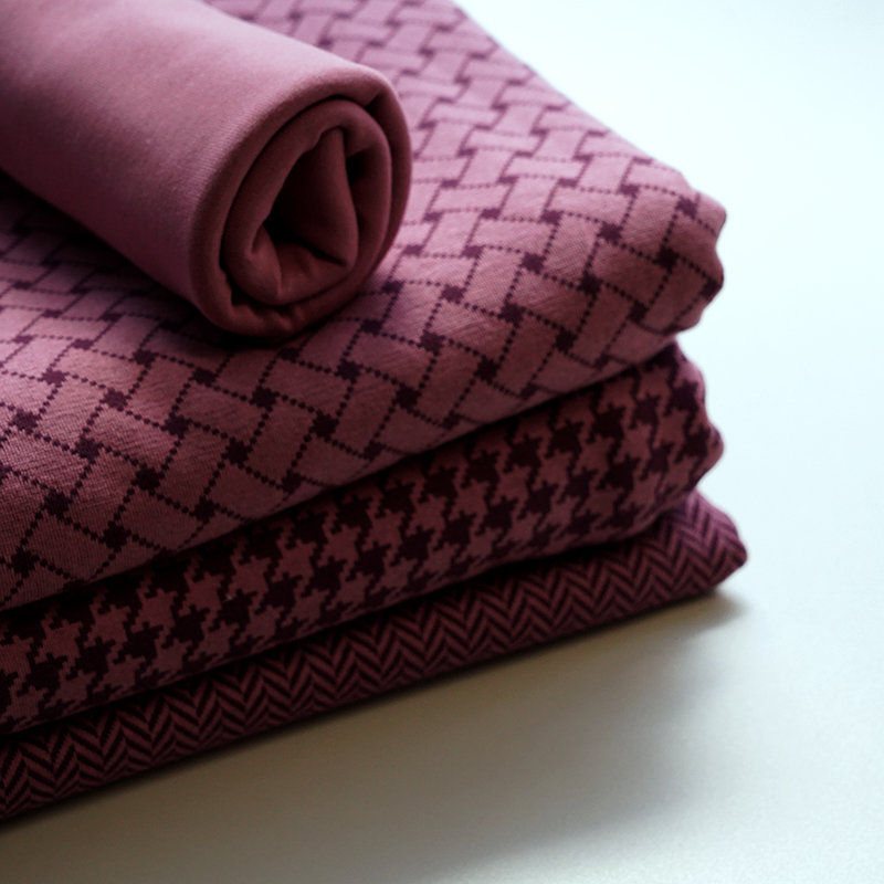 Thumbnail: Bio-Jacquard Fischgrät pflaume - Stoffonkel