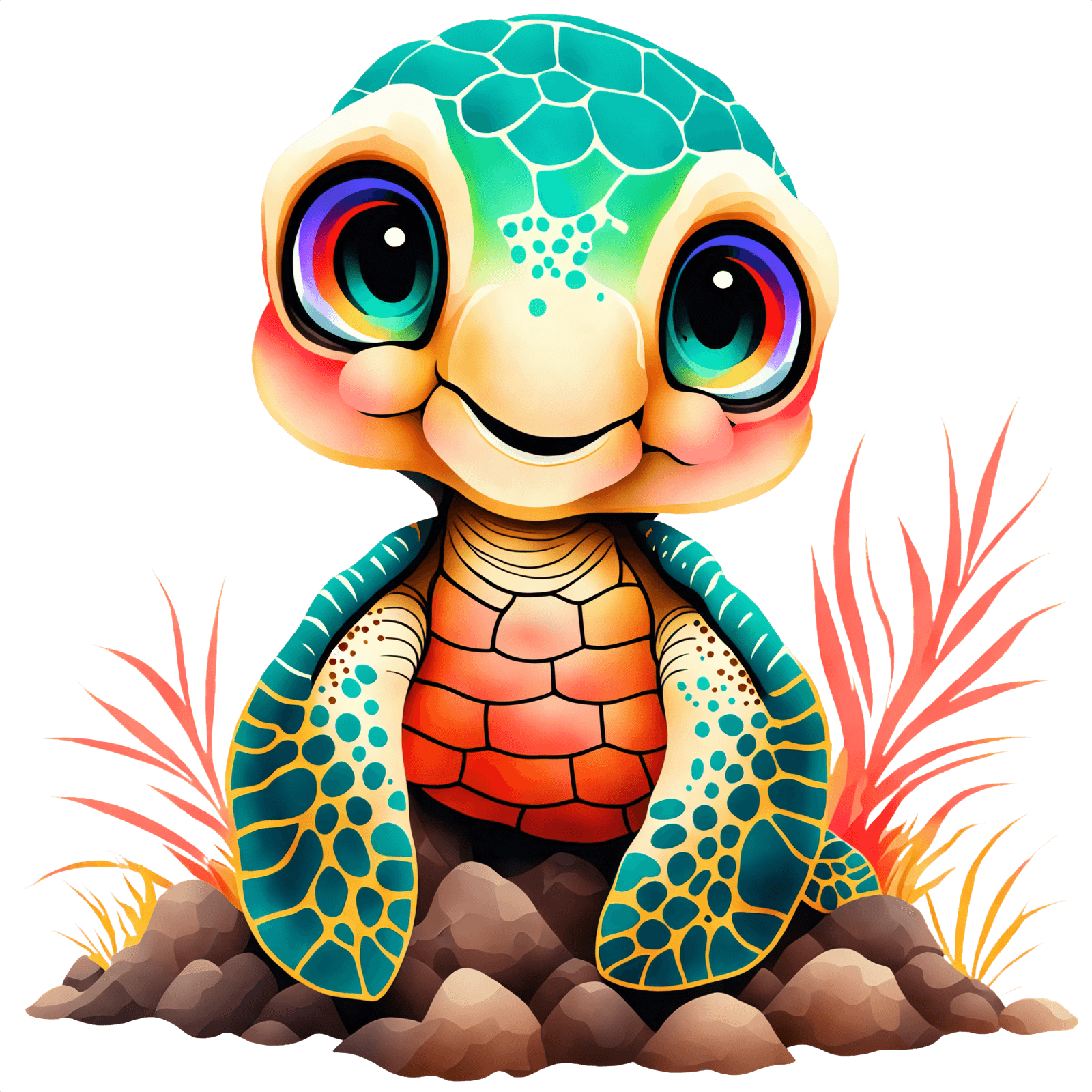 Bügelbild - Baby Schildkröte