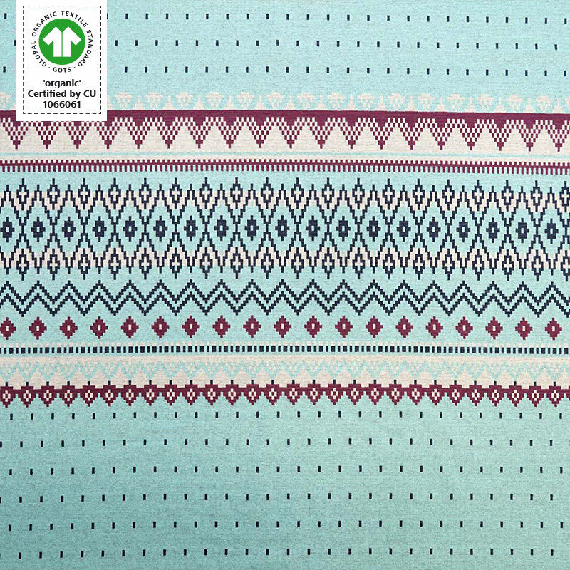 Thumbnail: Bio-Jacquard „Cosy Winter“ blau – Stoffonkel | Weicher Winter-Jacquard