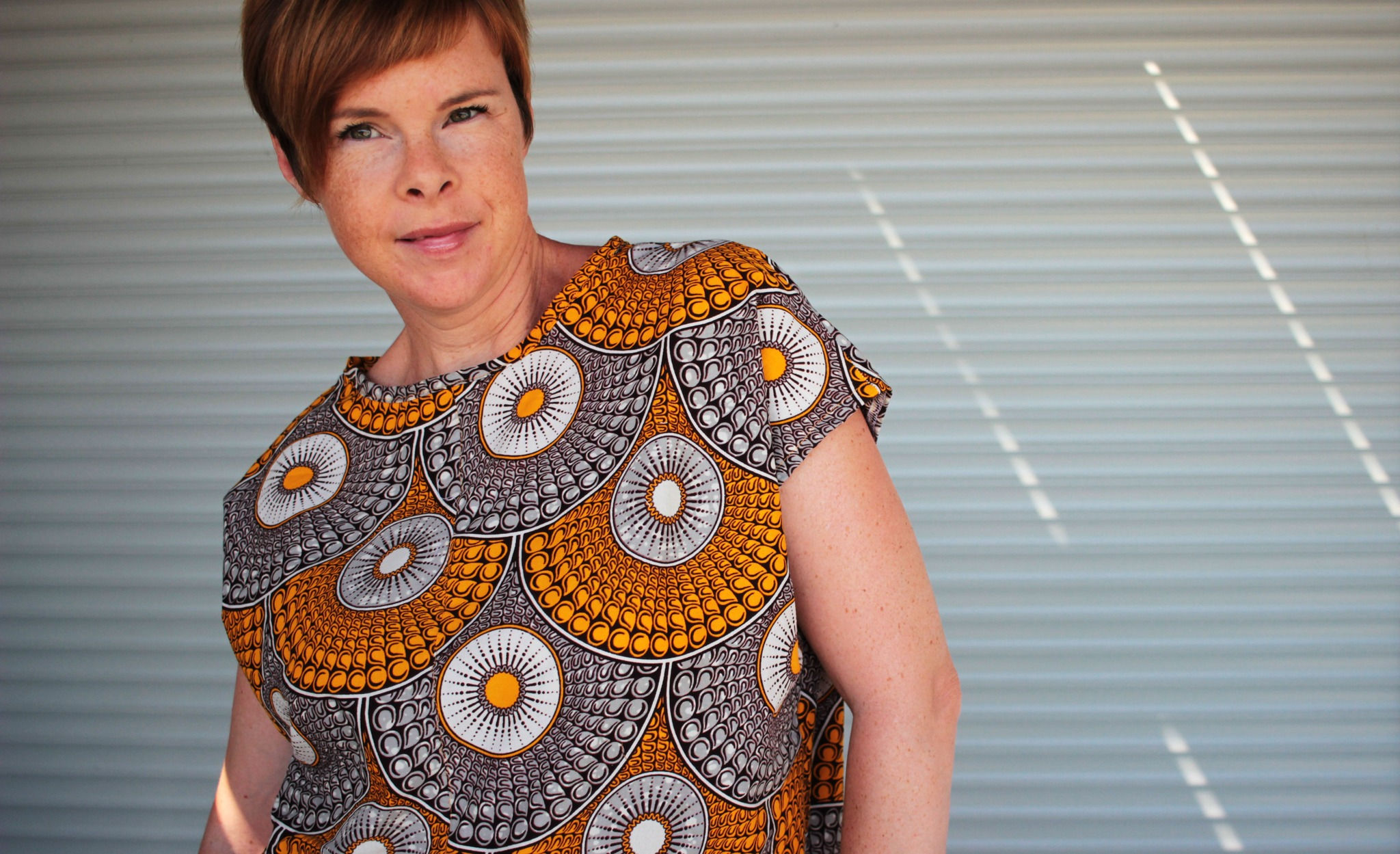 Wax Block Print - gelb/grau - Julius Holland