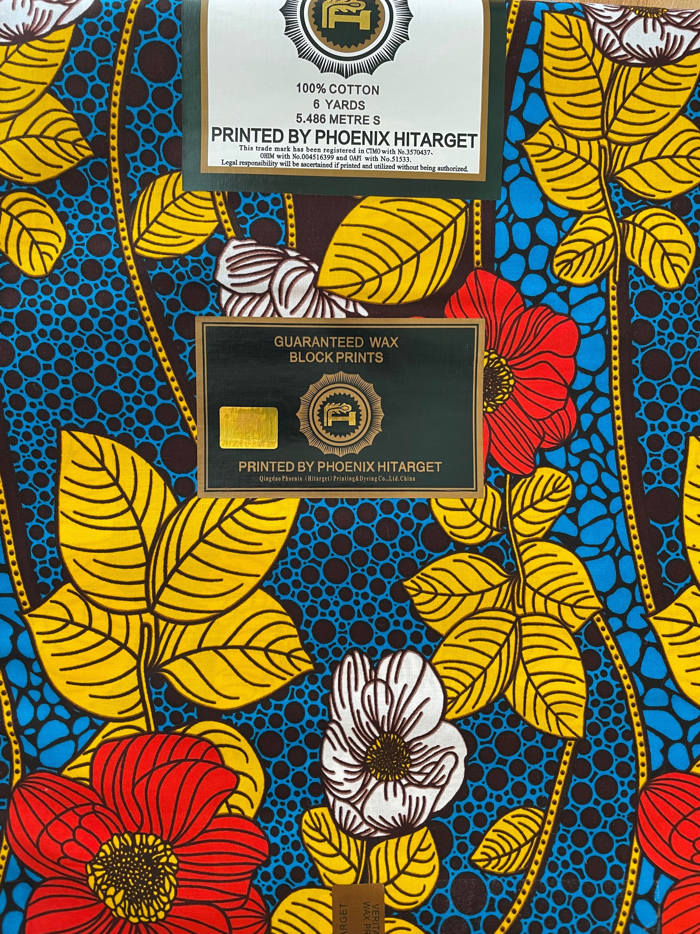 Wax Print Blumenmeer - blau / gemustert - Hitarget