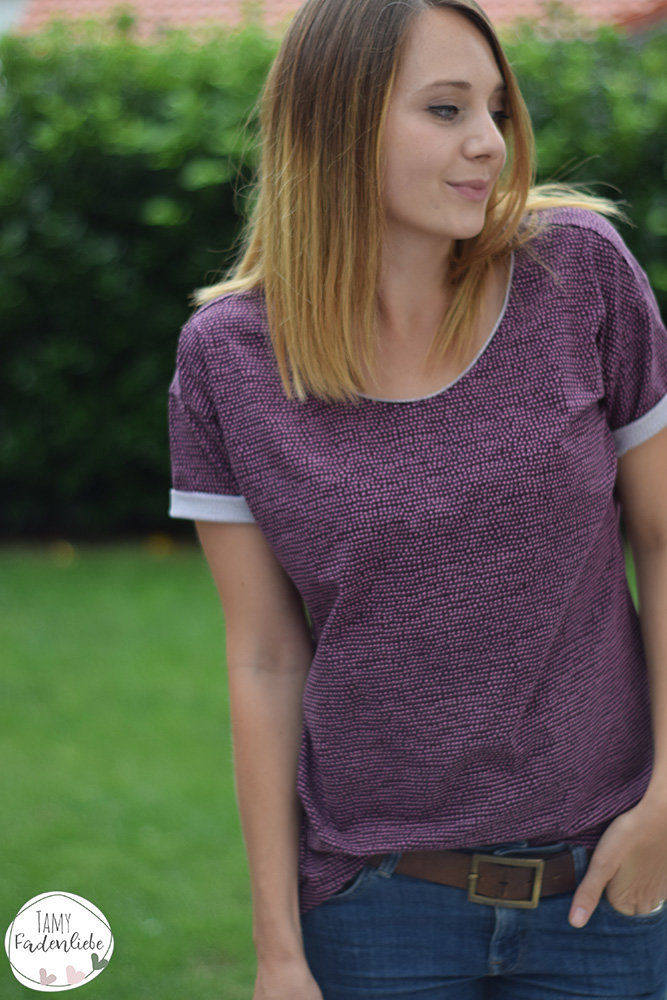 Miniaturbild: Bio Jersey - Dotted Line pflaume - Stoffonkel