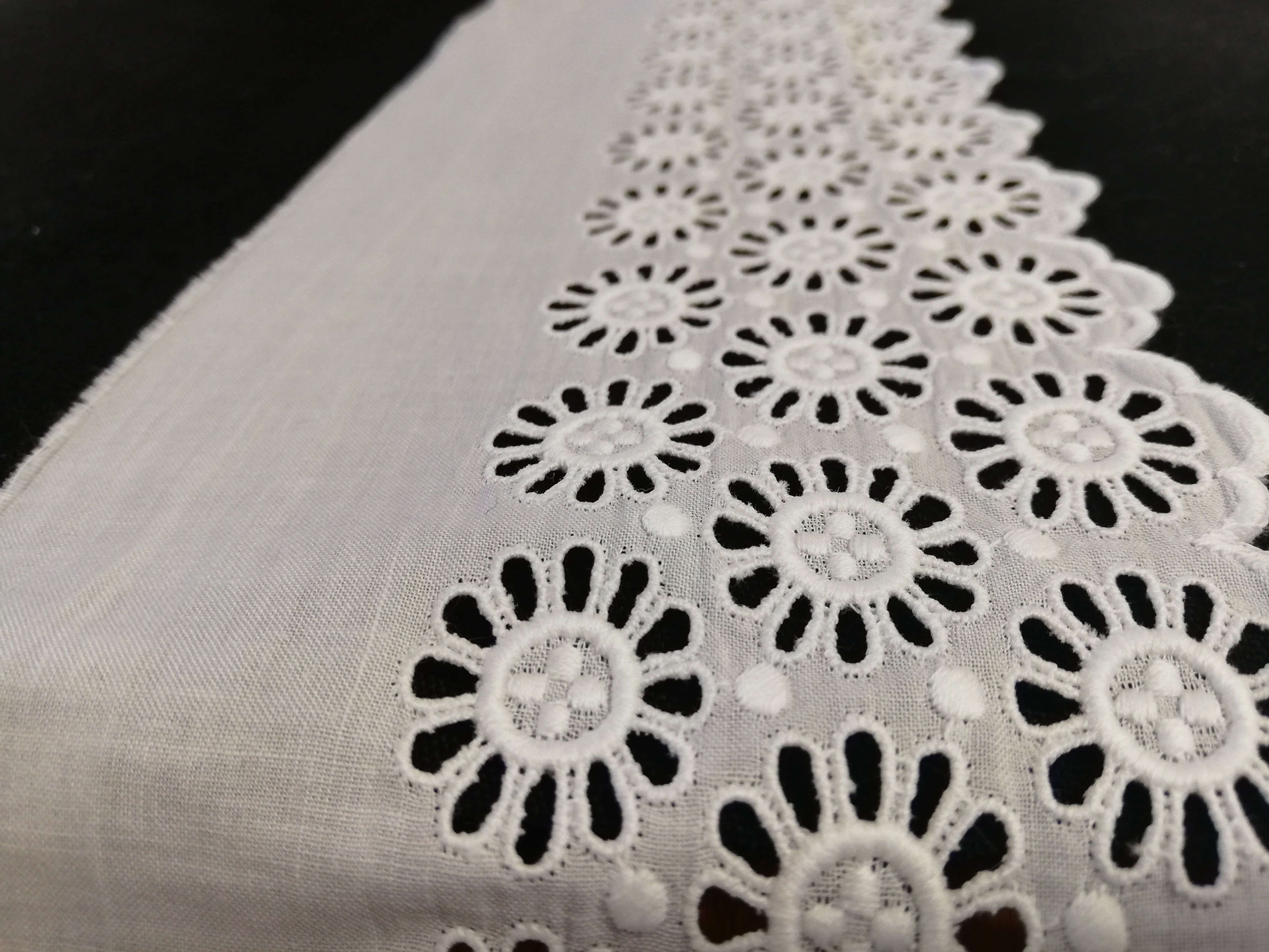 Boho - Baumwollspitze, Lochstickerei, weiss (10cm)