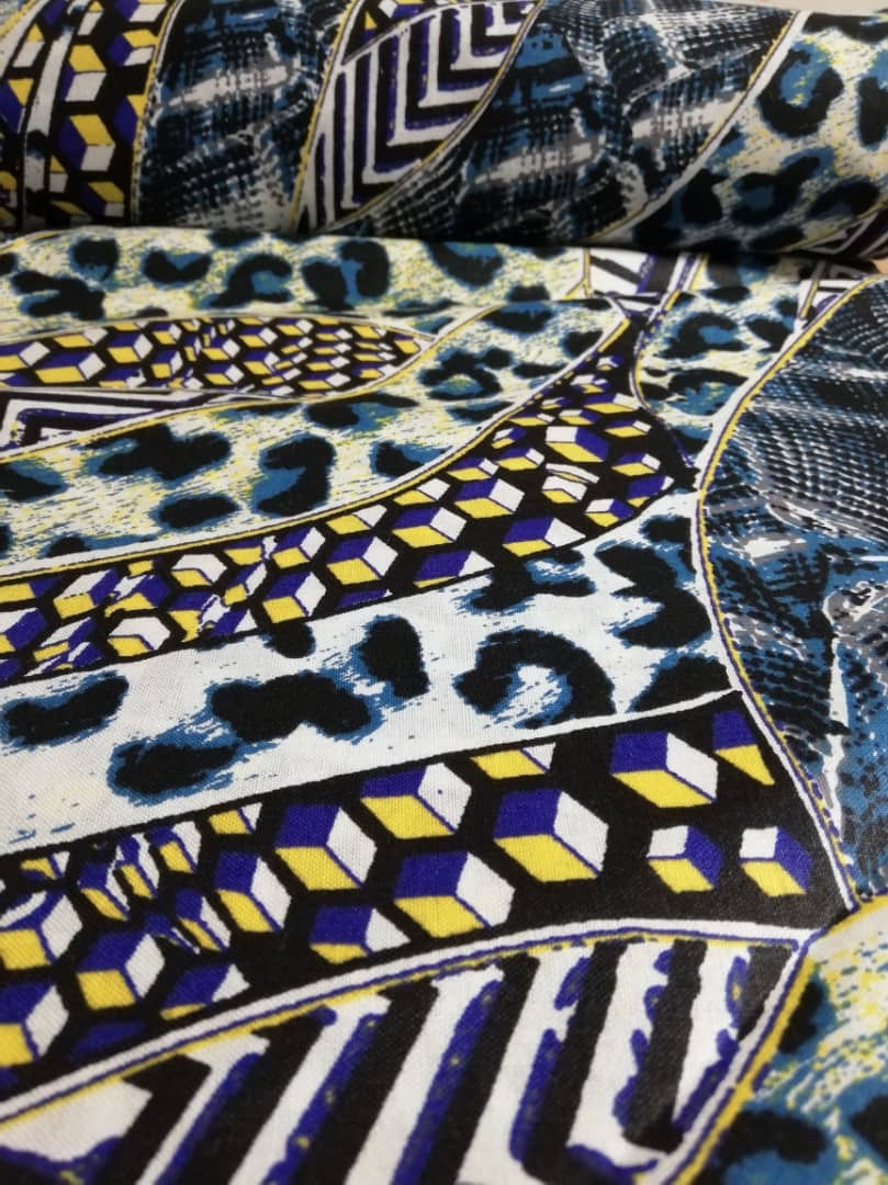 Miniature : Patchwork de Woodin - blau/schwarz gemustert