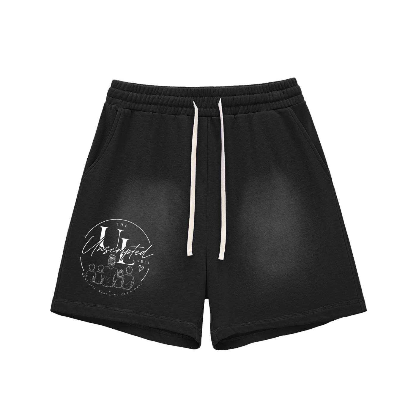 Sun Fade Raw Edge Cotton Shorts