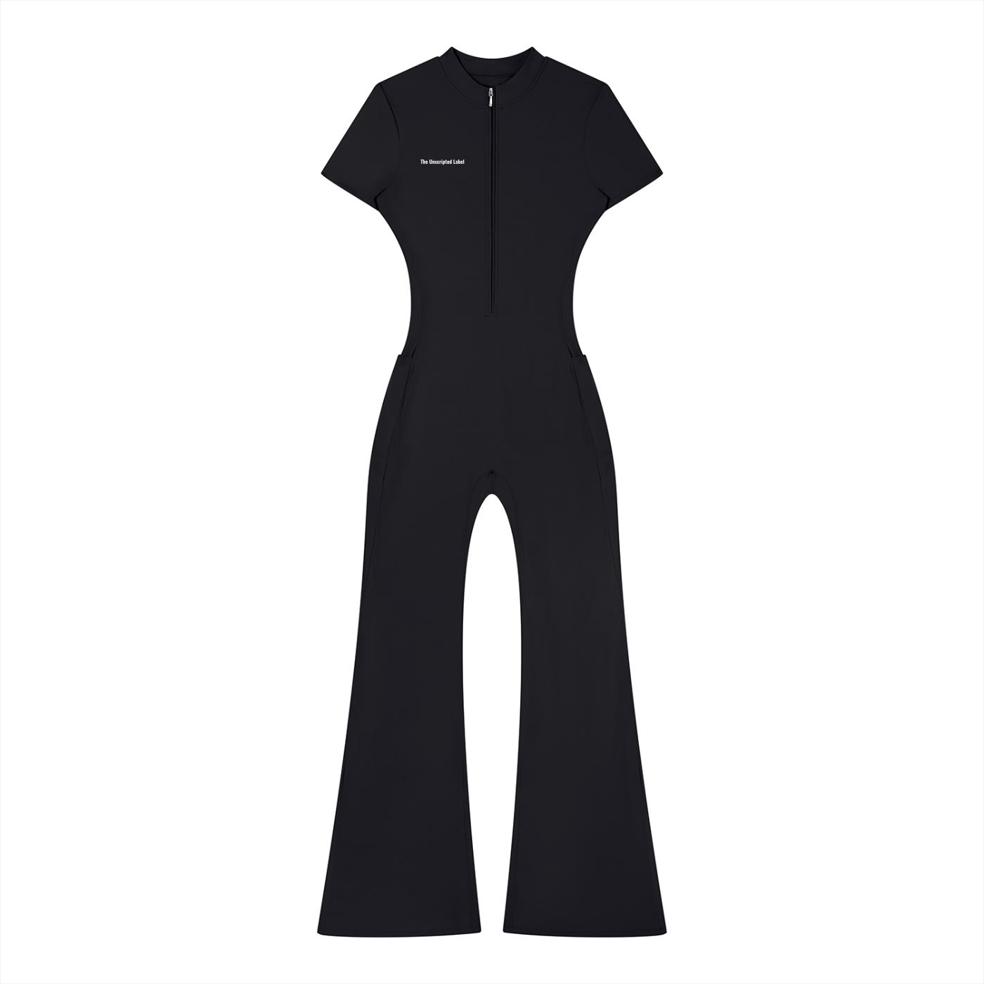 Women’s Tight Flared Leg Quarter-Zip Jumpsuit