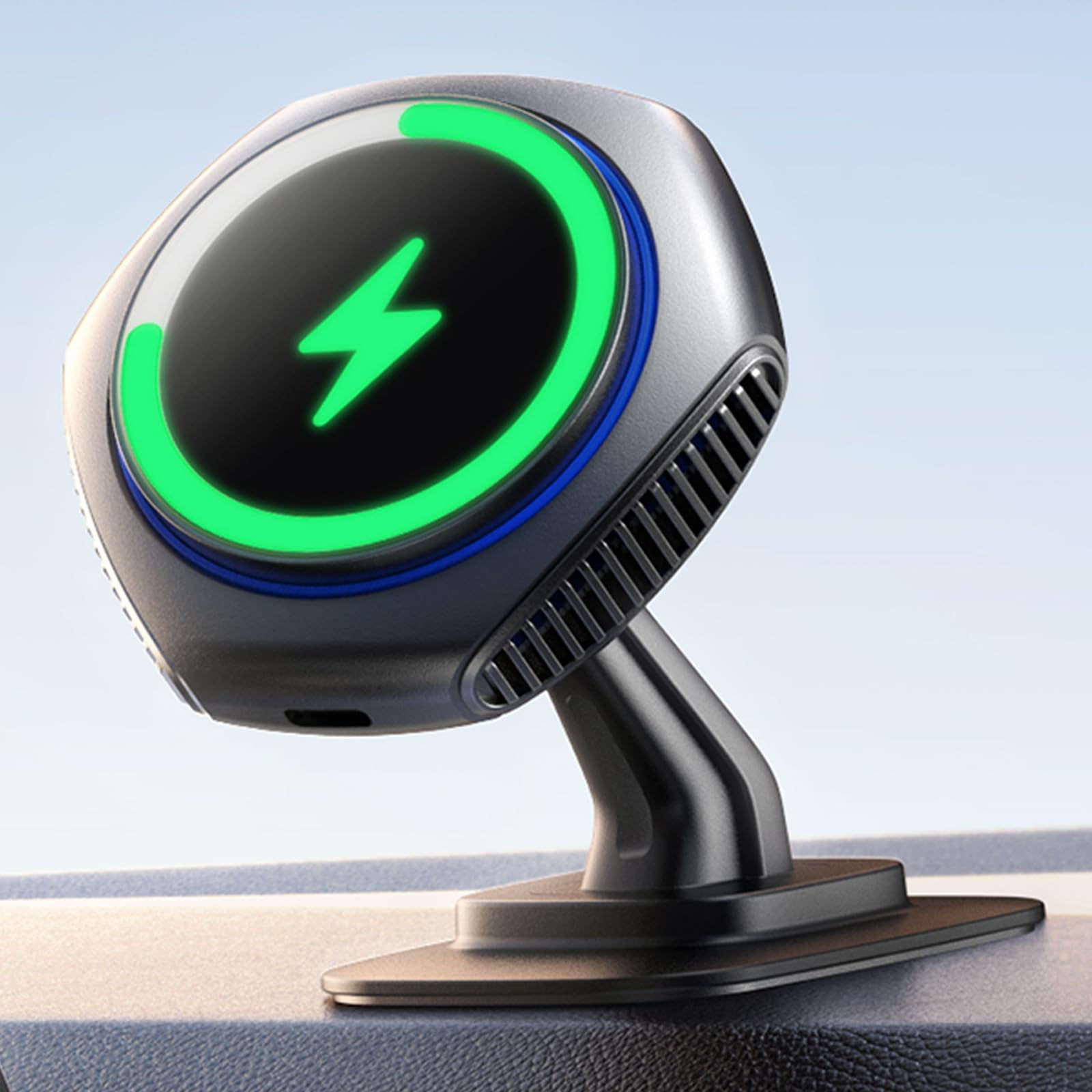 for MagSafe Car Mount Charger JOYMASS 15W Zinc Alloy Magnetic Wireless Car Charg