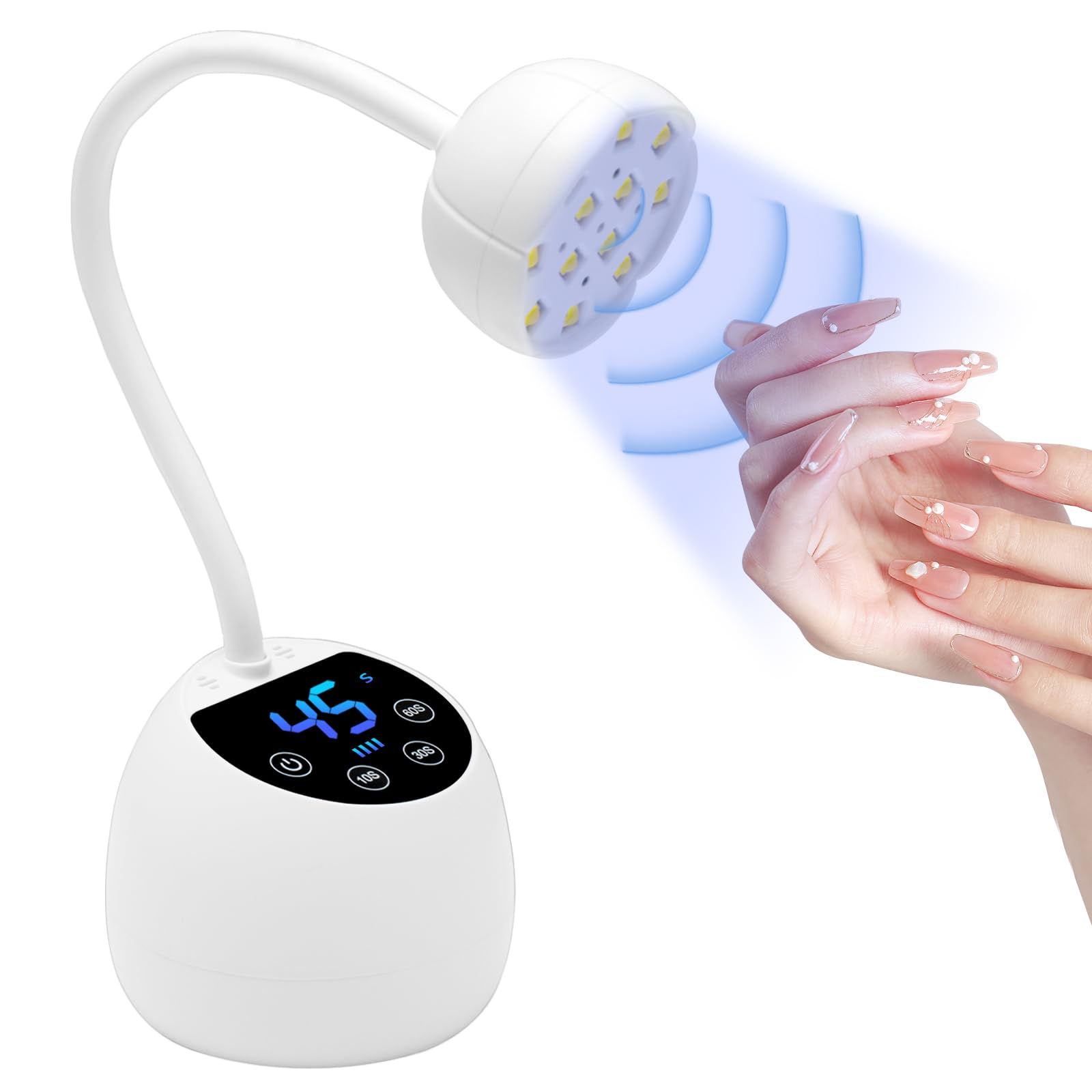 CGBE UV Nail Lamp with Smart Sensor and LCD Display 12 Beads UV Light for Nails