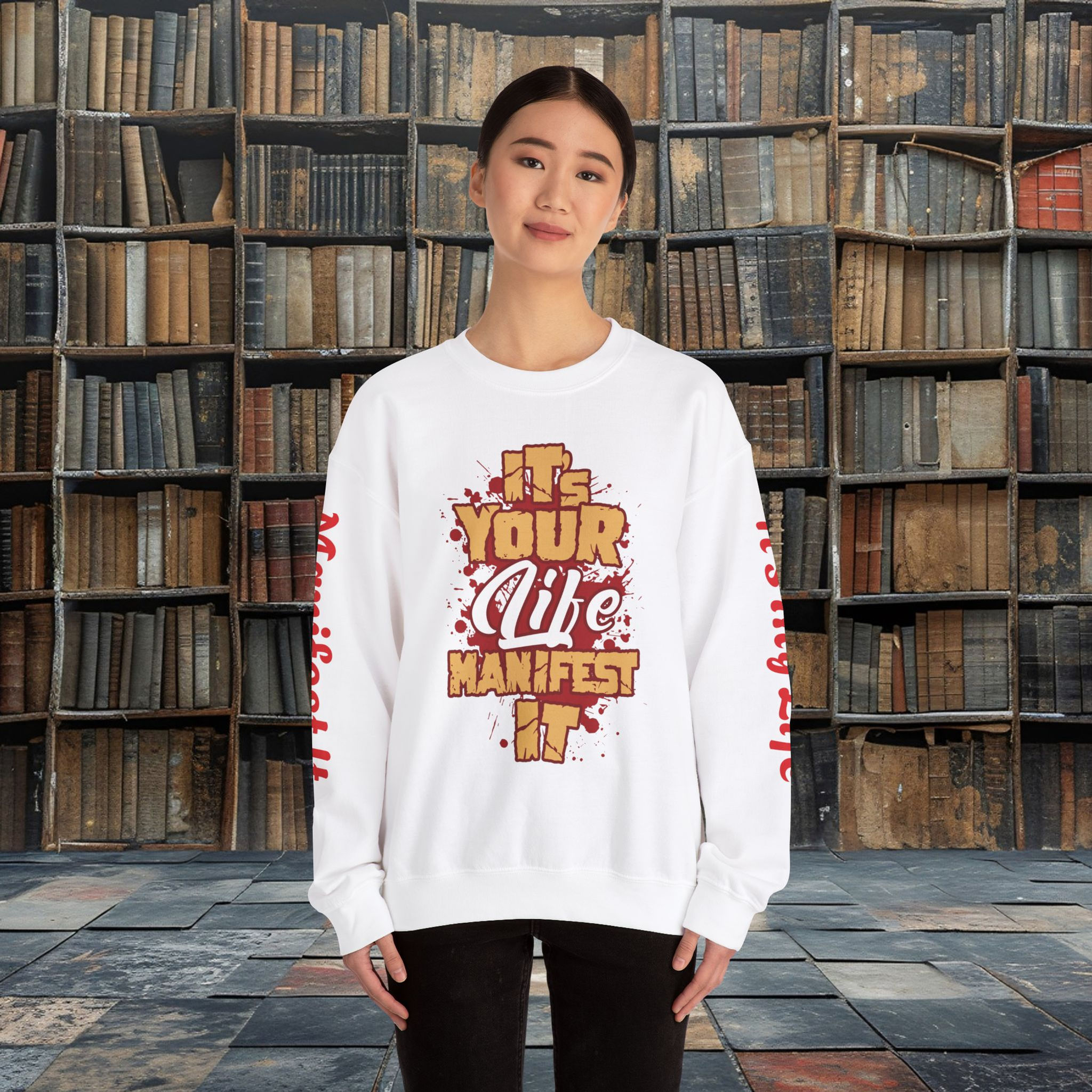Inspirational Manifest It Crewneck Sweatshirt - Unisex Heavy Blend™