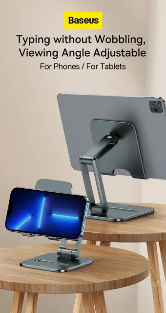 Thumbnail: LUSZ000113	Baseus Desktop Biaxial Foldable Metal Stand (for Tablets) Grey