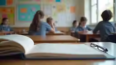 Classroom in an independent school with diverse learning materials