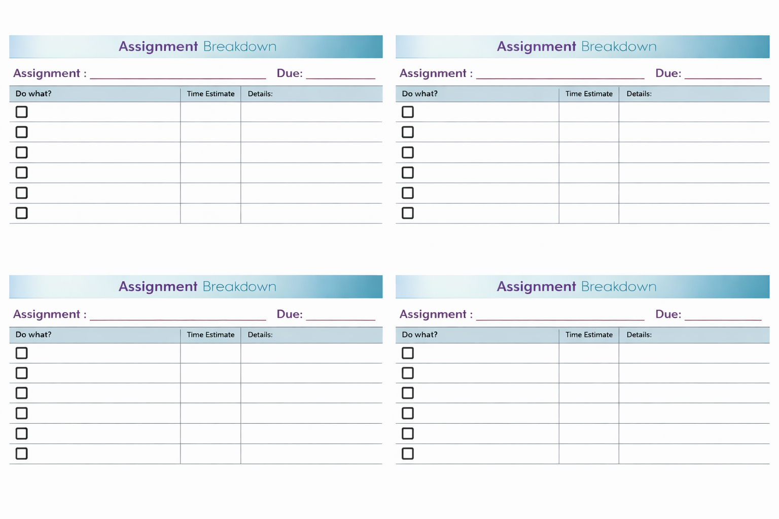 Task Breakdown