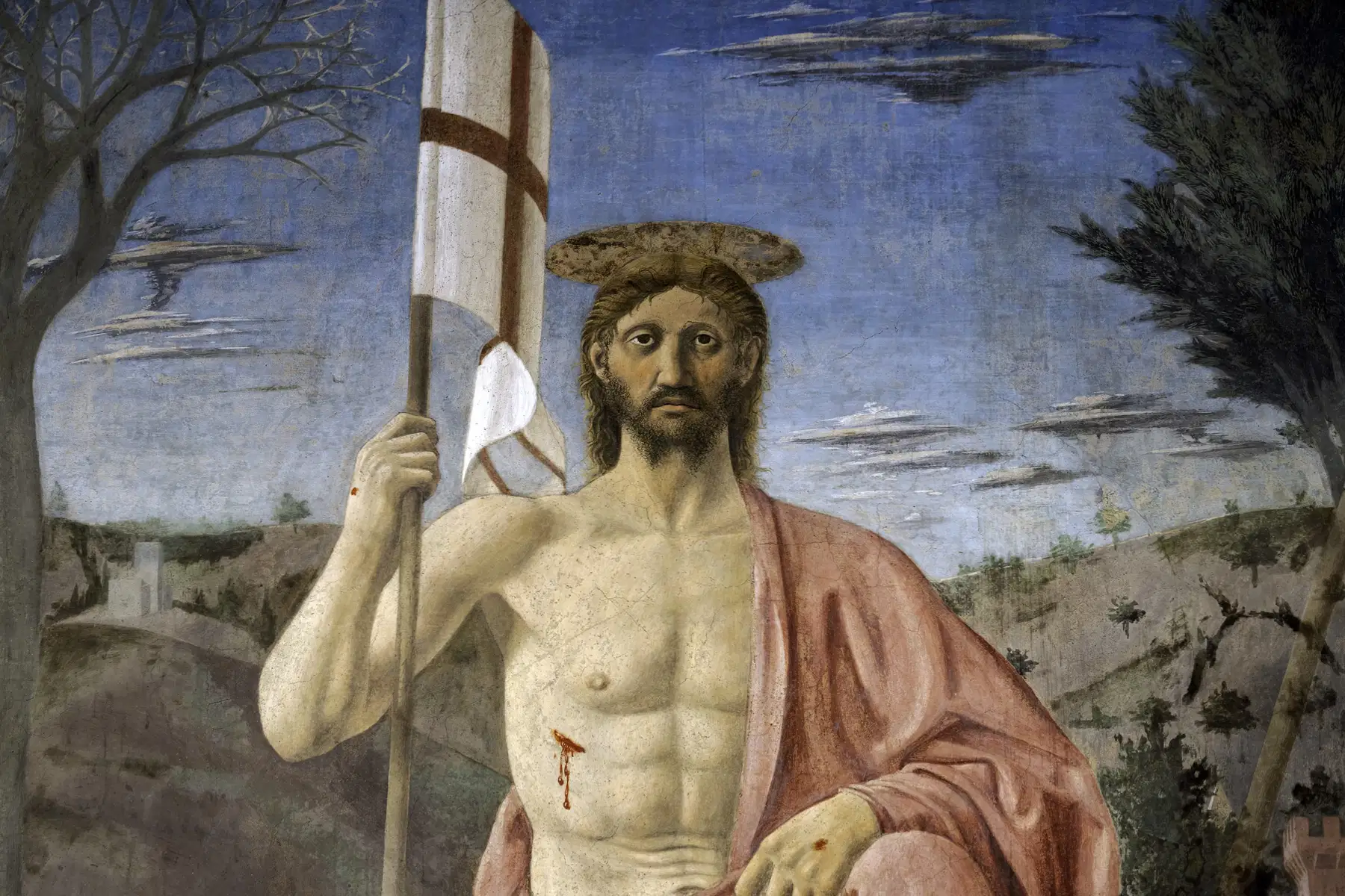 Resurrezione di Piero della Francesca, Particolare di Cristo