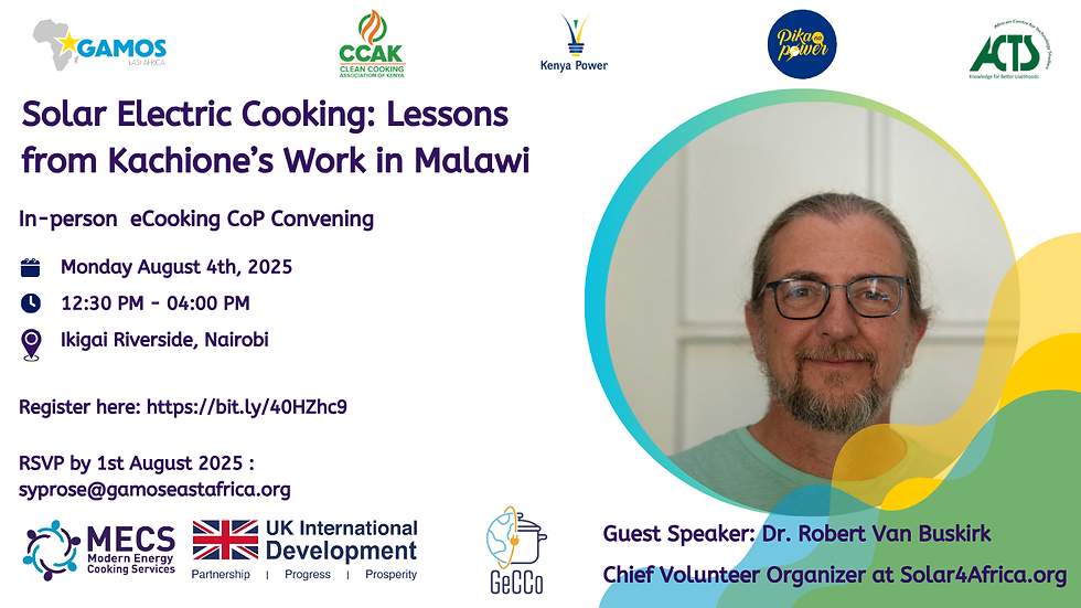 Solar Electric Cooking: Lessons from Kachione's Work in Malawi