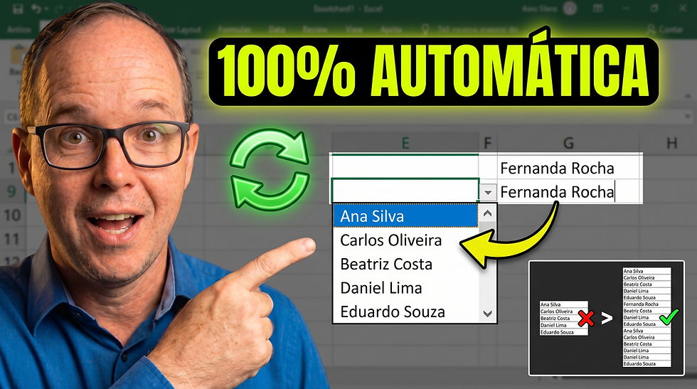 LISTA SUSPENSA no Excel que se AUTO-ATUALIZA (Passo a Passo)