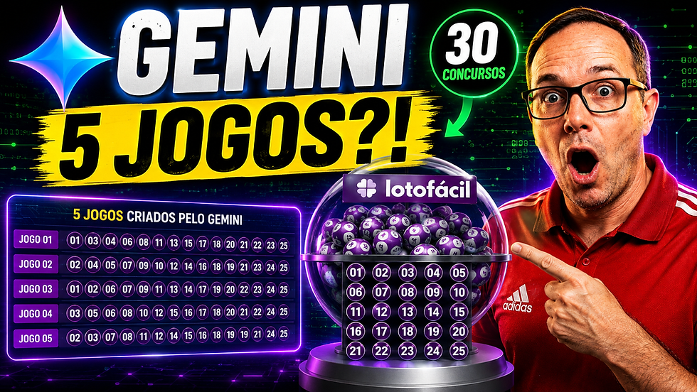 Dei os 30 últimos concursos da Lotofácil ao Gemini… veja o que ele criou!
