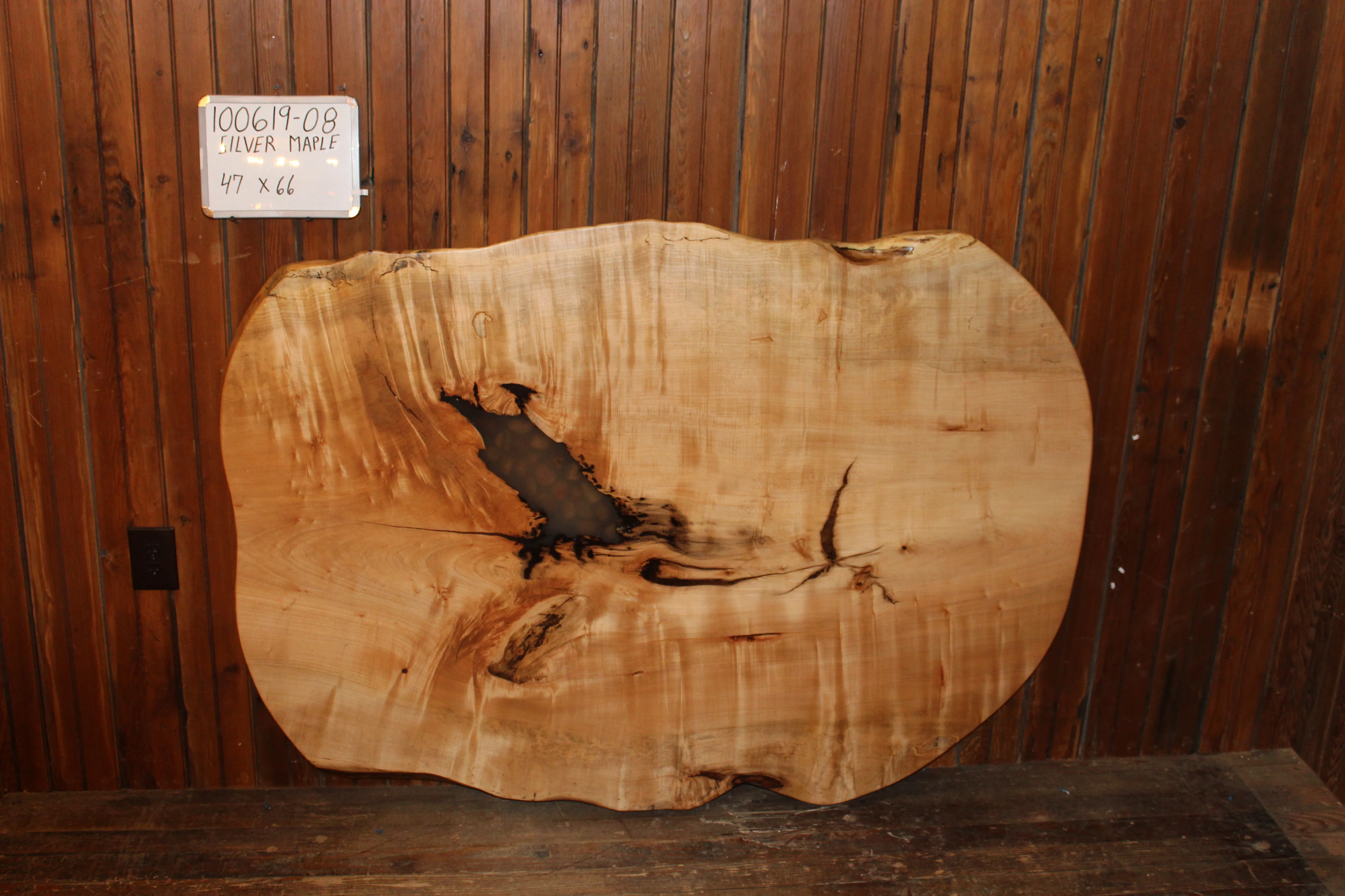 Silver Maple Slab W Resin Inlay Cherry Acres Silver Maple Slab W Resin Inlay