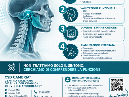 GNATOLOGIA E DISFUNZIONI CRANIO-CERVICO-MANDIBOLARI: UNA VALUTAZIONE CHE GUARDA ALL’INTERO SISTEMA Dr. Matteo Cambria