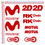 Miniatura: Sticker sponsor prespaziati movistar 2D afam motul RK chain 10 pz.
