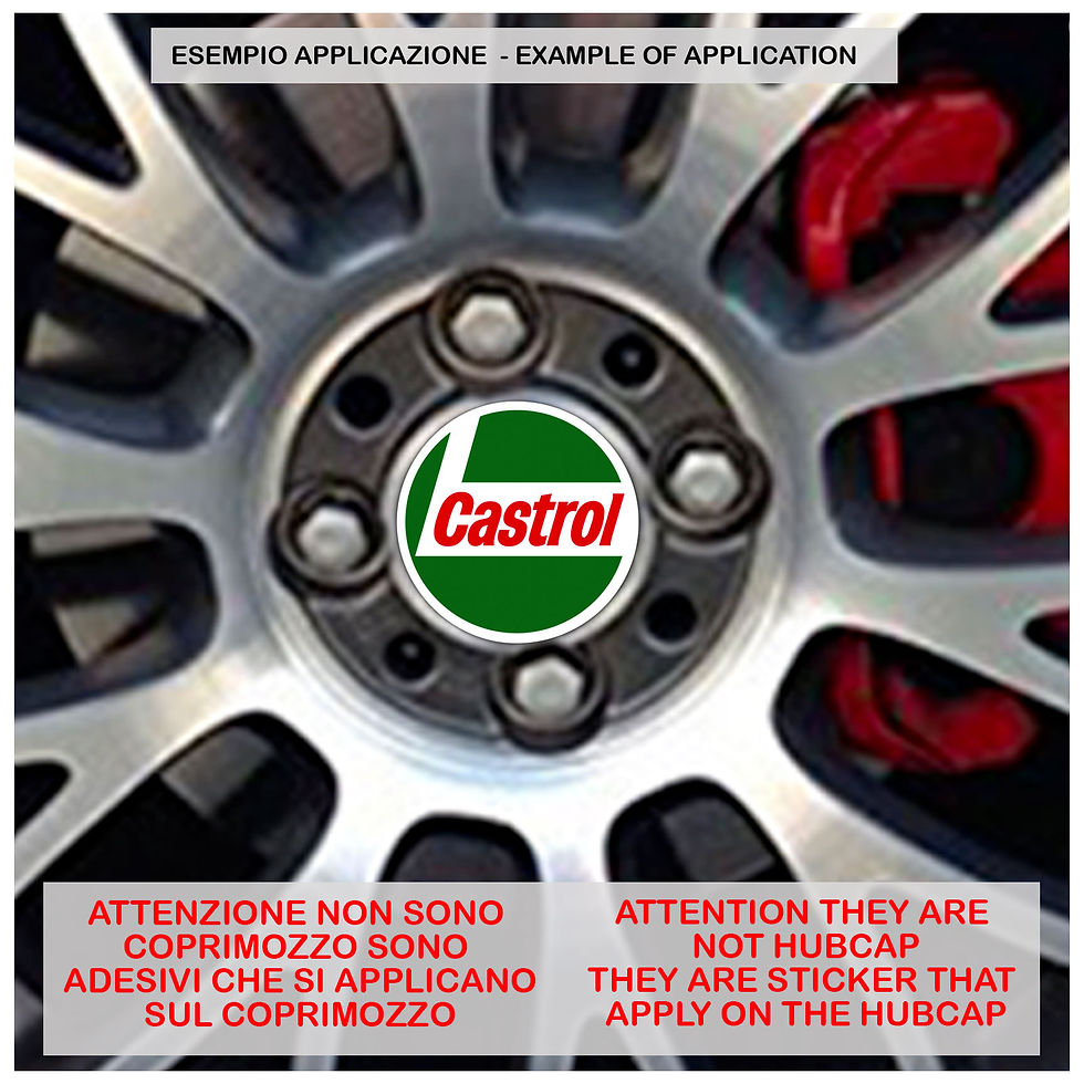 Miniatura: Adesivi coprimozzo castrol sticker for hubcap auto moto