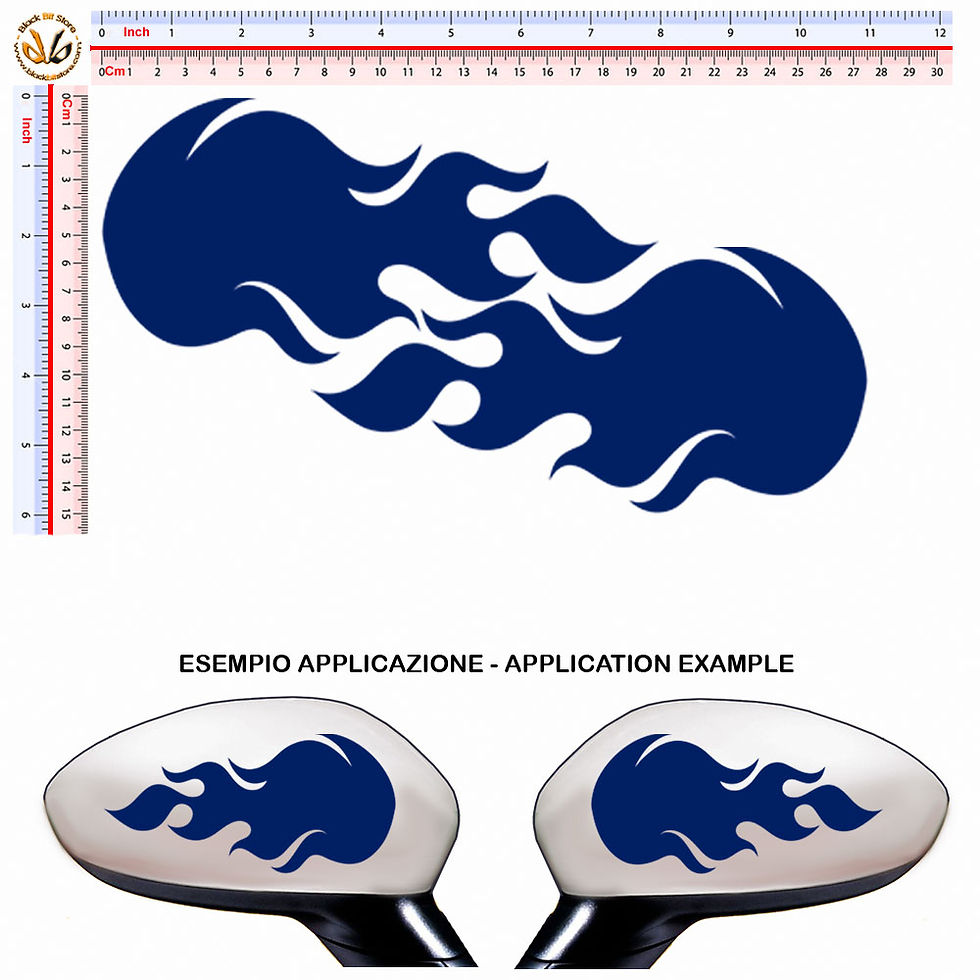 Miniatura: Flames Sticker Wing Mirror Adesivi fiamme specchietti 2 pz.