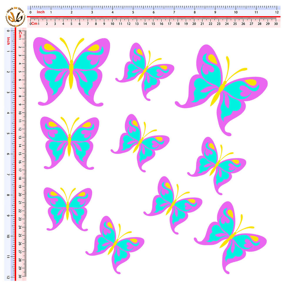 Miniatura: Adesivi farfalle stilizzate Sticker stylized butterflies decal 10 Pz.