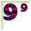 Miniatura: Adesivi numeri union jack number sticker  2 pz. cm. 10-5