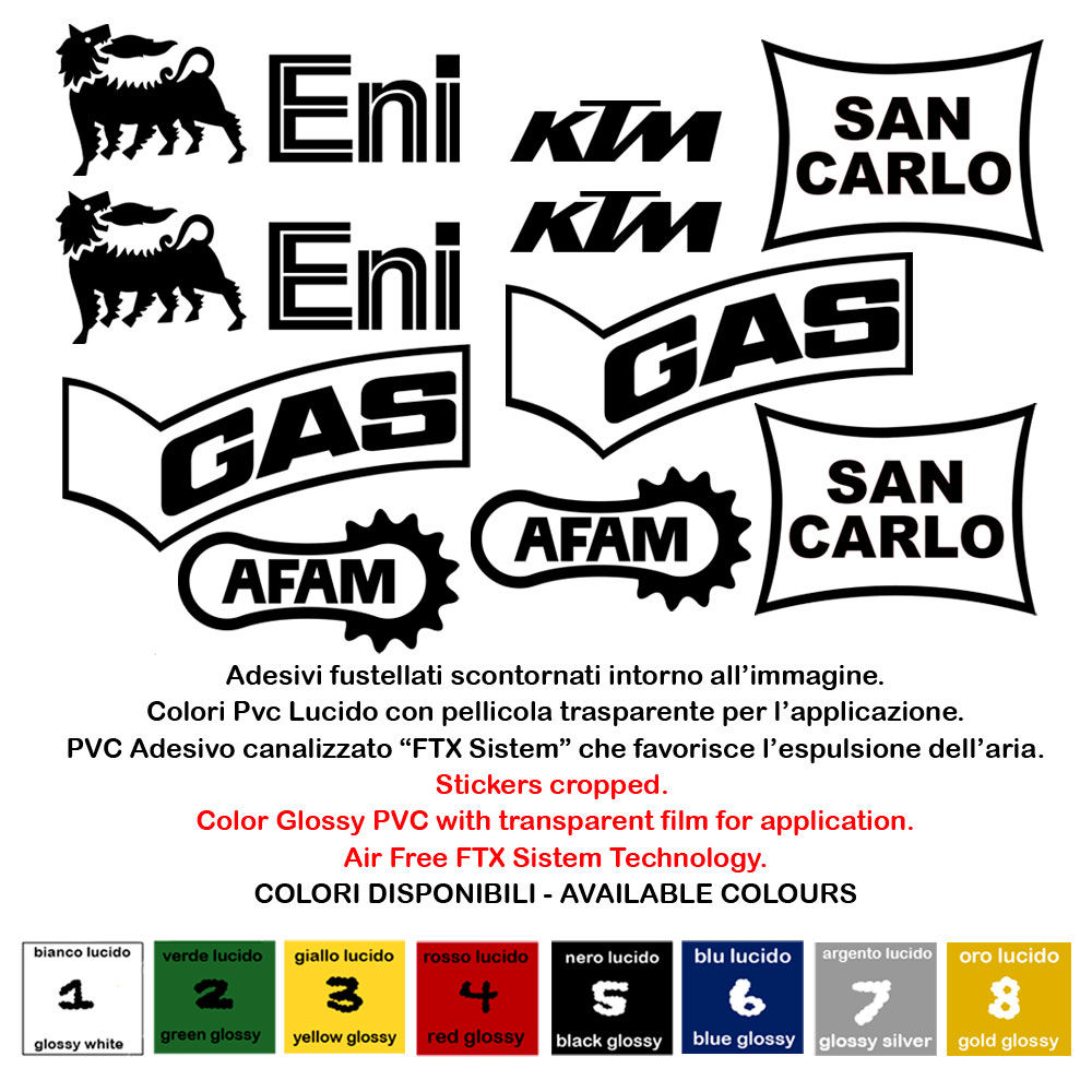 Sticker sponsor Eni KTM Afam San Carlo Gas 10 Pz.