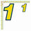 Miniatura: Adesivi numeri giallo blu number sticker yellow blu 2 pz. cm. 10-5