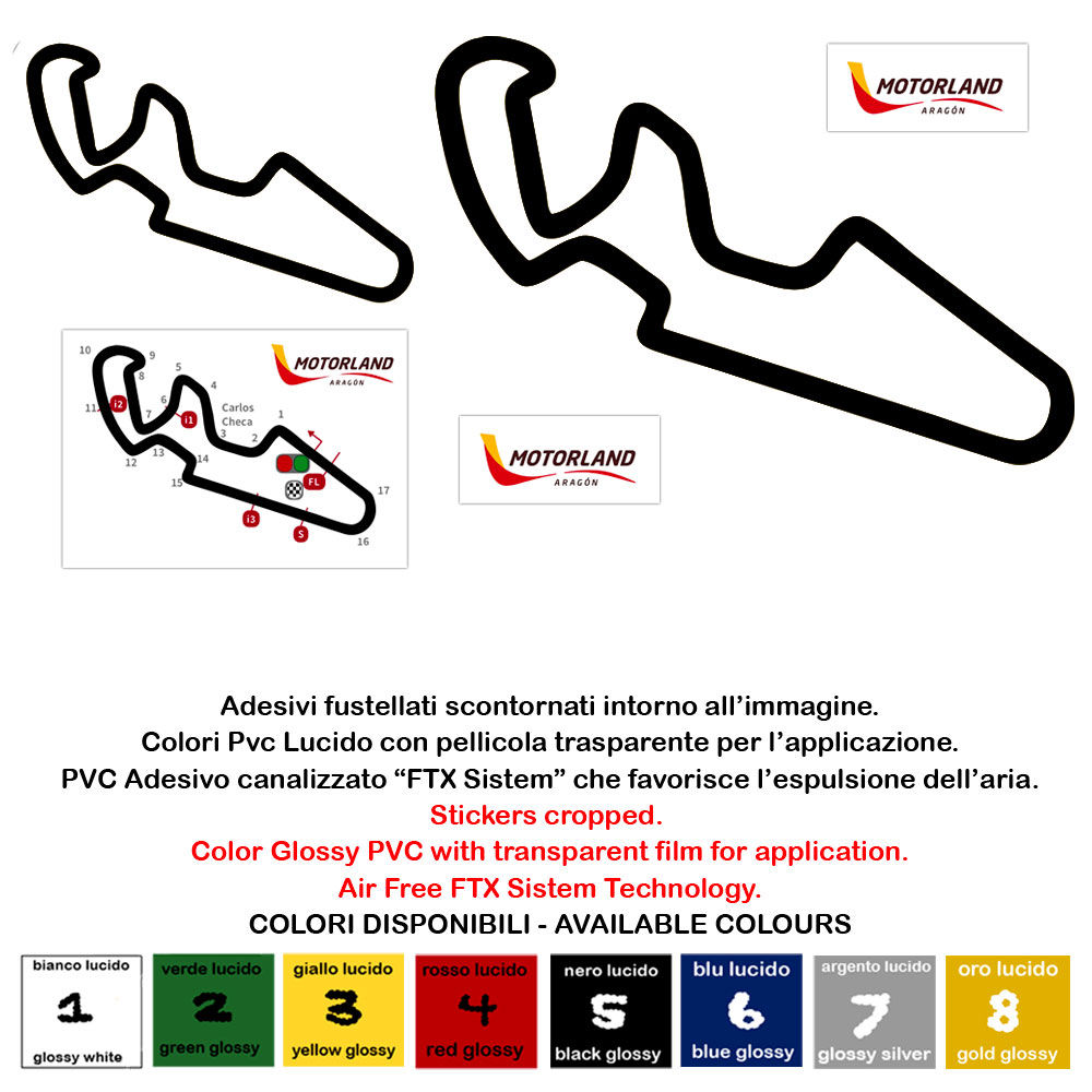 Adesivo PVC Prespaziato Aragon Circuit Sticker 5 Pz