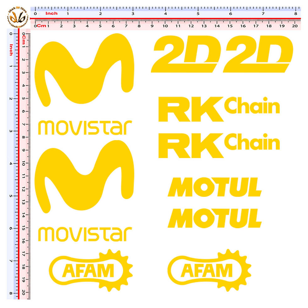Miniatura: Sticker sponsor prespaziati movistar 2D afam motul RK chain 10 pz.