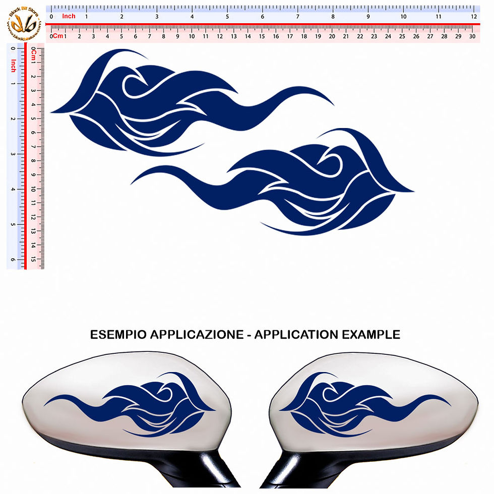 Miniatura: Sticker Wing Mirror Flames Adesivi fiamme specchietti 2 pz.