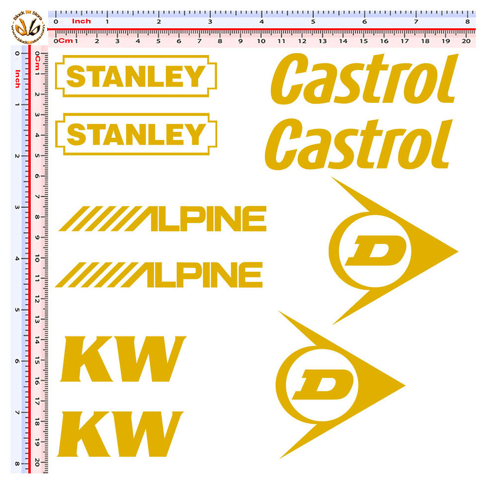 Miniatura: Sticker Adesivi sponsor stanley dunlop KW castrol alpine 10 pz.