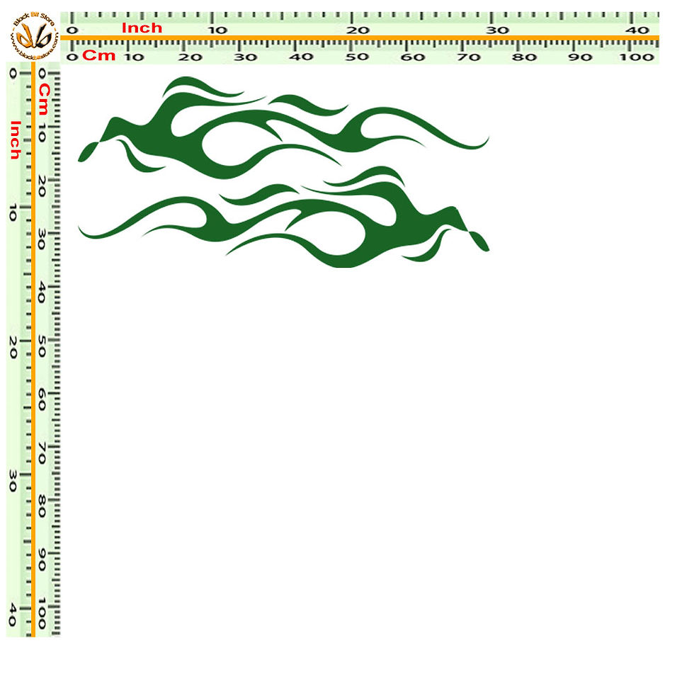Miniatura: Adesivi fiamme laterali prespaziate sticker Flames auto 2 pz.