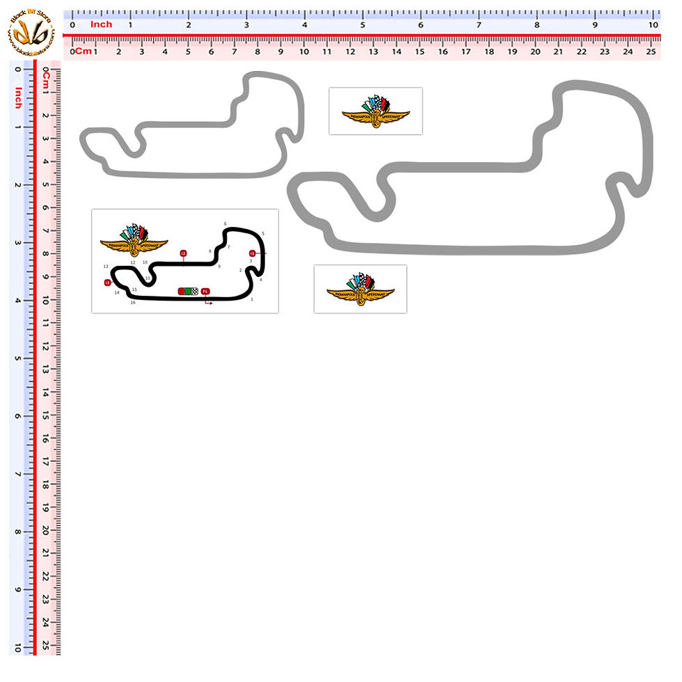 Miniatura: Adesivo PVC Prespaziato Indianapolis Circuit Sticker 5 Pz