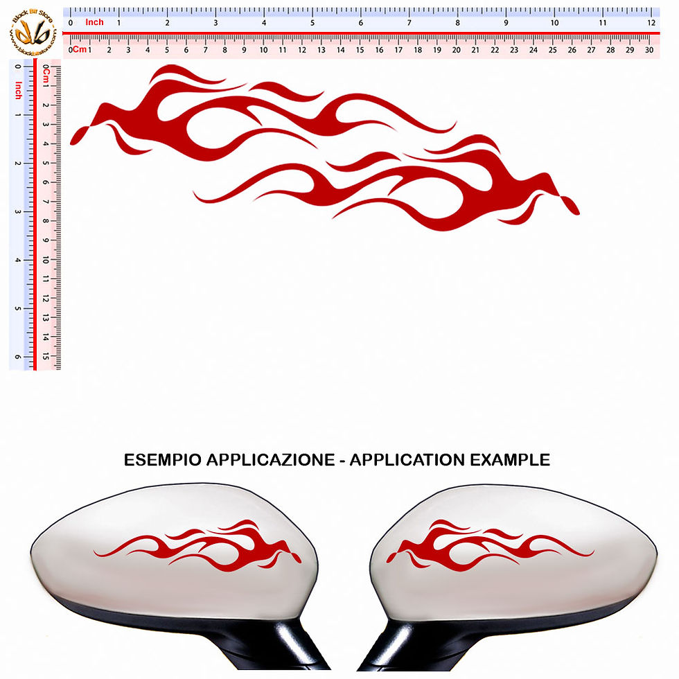 Miniatura: Sticker Flames Wing Mirror Adesivi fiamme specchietti 2 pz.