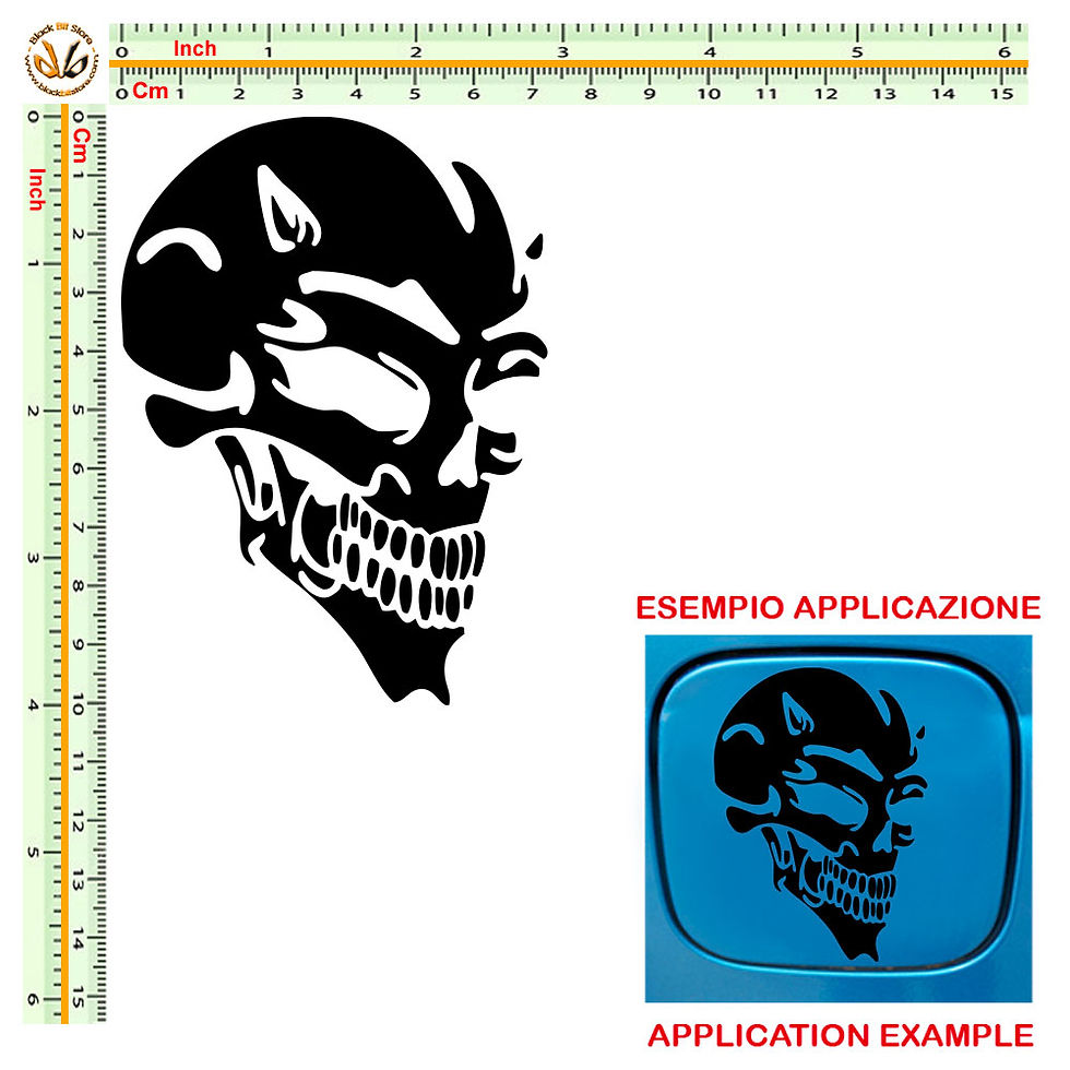 Miniatura: Adesivi serbatoio teschio alien skull Sticker car tank 1 Pz.