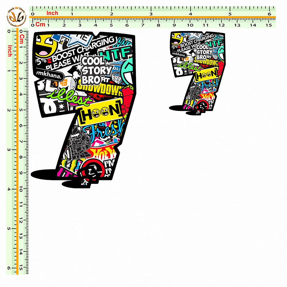 Miniatura: sticker bomb stone number pietra design adesivi numeri  2 pz. cm. 10-5